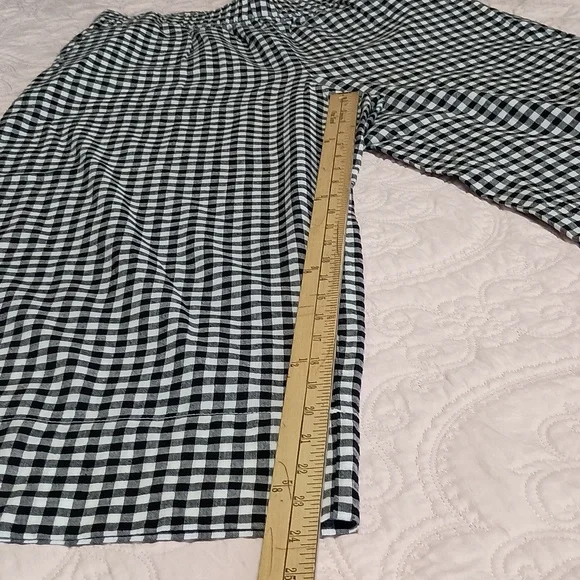 GAP Black & White Gingham Wide-Leg Women's s Pants - Picture 3 of 8